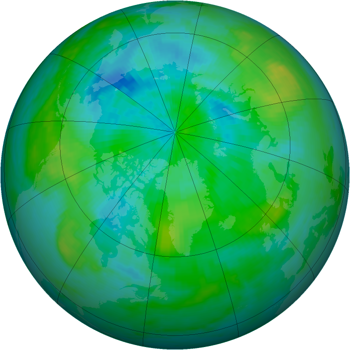 Arctic ozone map for 06 September 1983